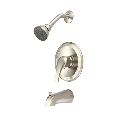 OLYMPIA FAUCETS Single Handle Tub/Shower Trim Set, Wallmount, Brushed Nickel T-2300-BN